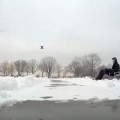 Course de drones dans la neige